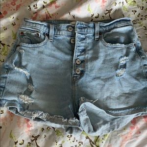 Abercrombie high rise jean shorts